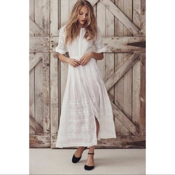 LoveShackFancy White Lace Maxi Dress - Picture 1 of 14